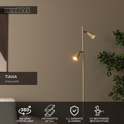 Lucide TIANA - Stehlampe - 2xGU10 - Taupe | Essential